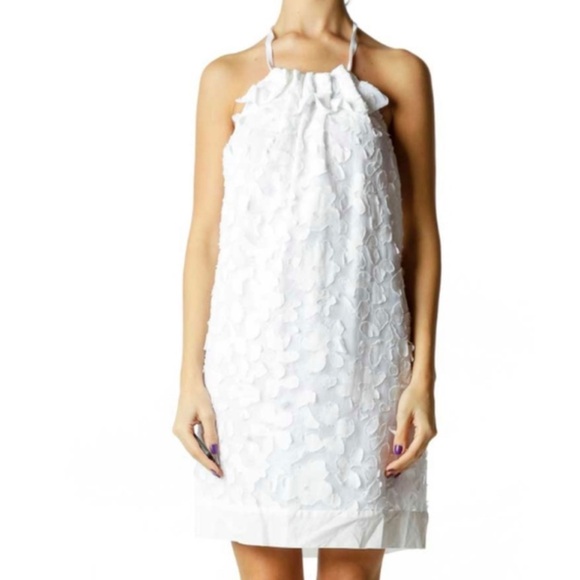 BCBGeneration Women's White Mini Cocktail Halter Dress Size S - Picture 1 of 6